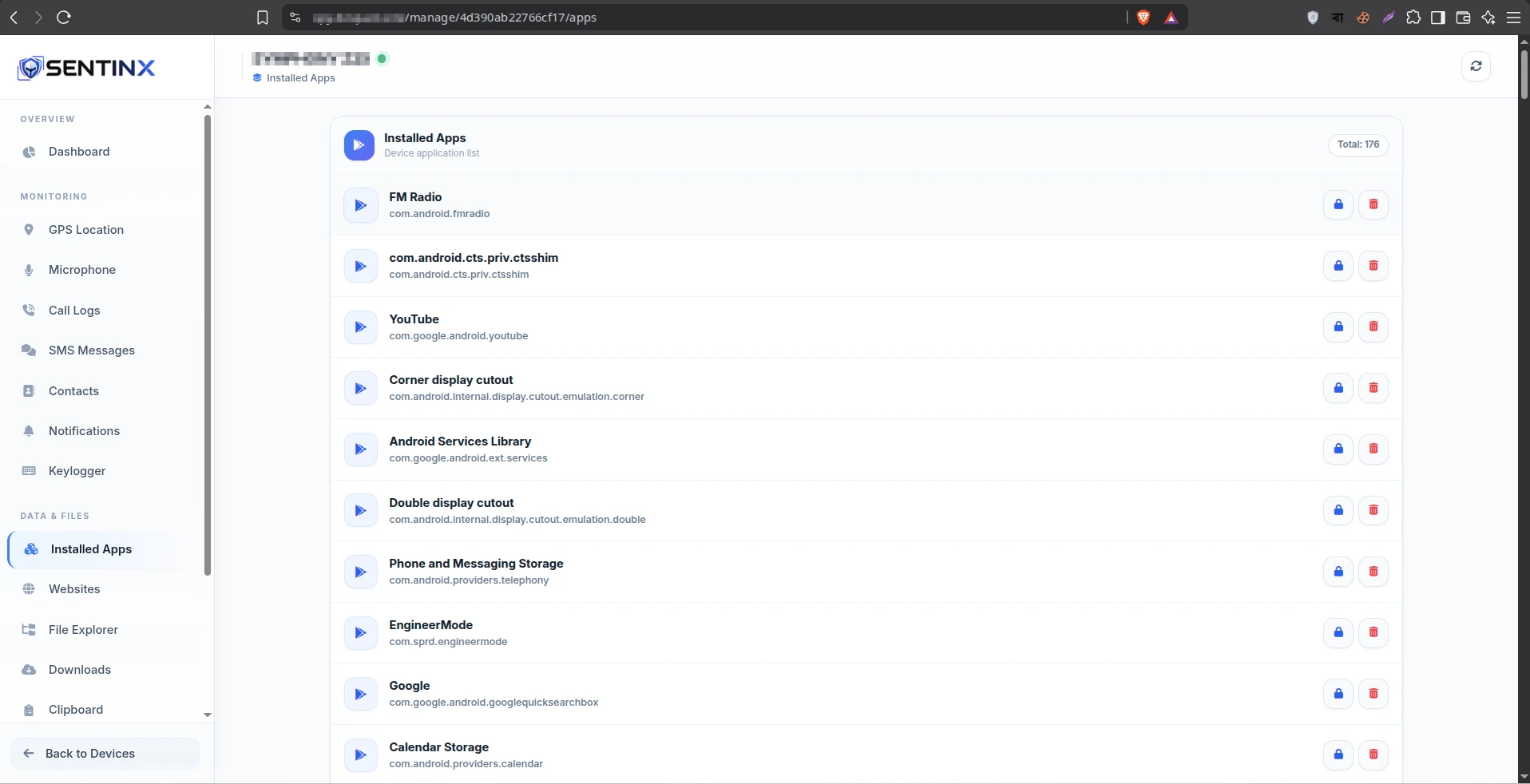 Sentinx parental control dashboard screenshot 7